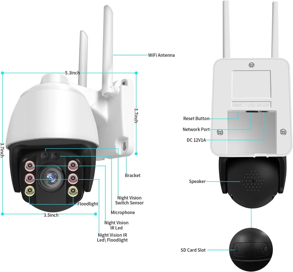Wireless WiFi 1080P Security Camera with Motion Detection, Auto Tracking, Two Way Audio, Full Color Night Vision K159