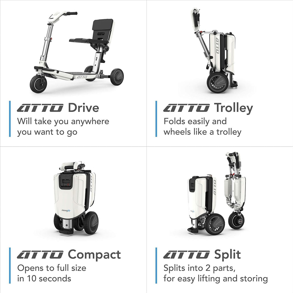 White Folding Mobility Scooter with Extended Range Battery N397202