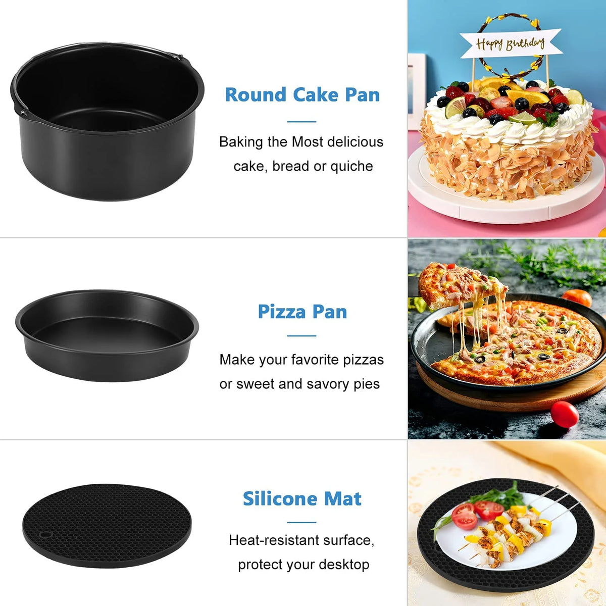 14 Pcs BBQ Tools Air Fryer Accessories with Storage Bag P260360