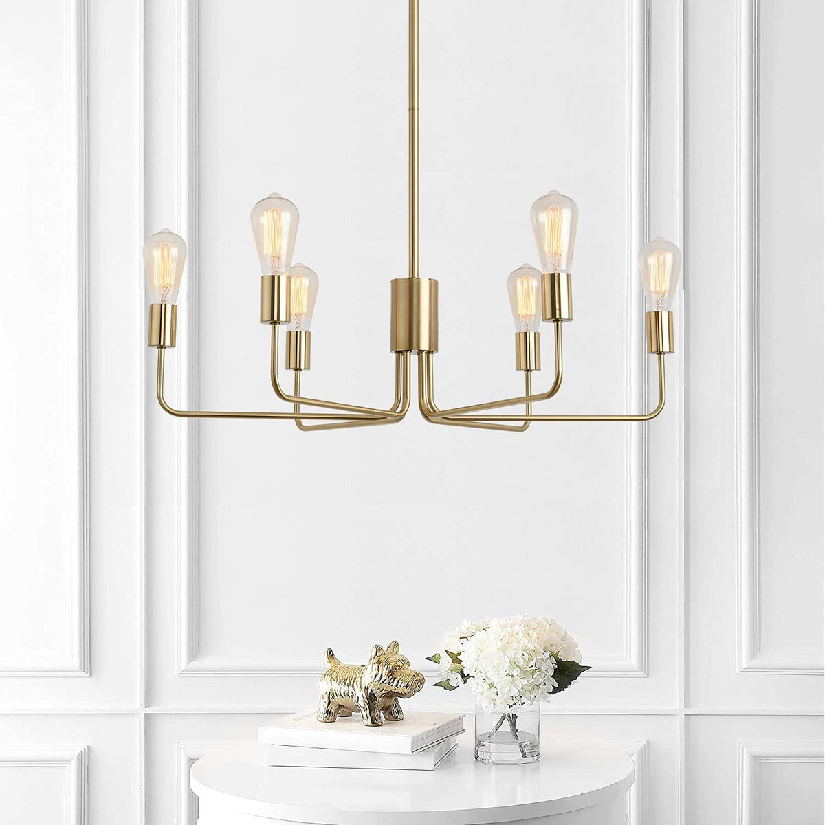 Black 8-Light Candle Chandelier Ceiling Light Fixture U6289