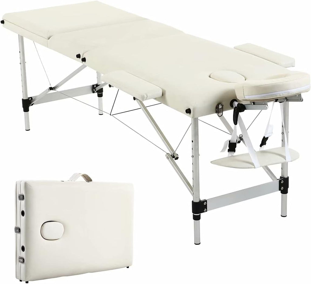 3 Folding Portable Adjustable Massage Table with Carrying Case Q40438