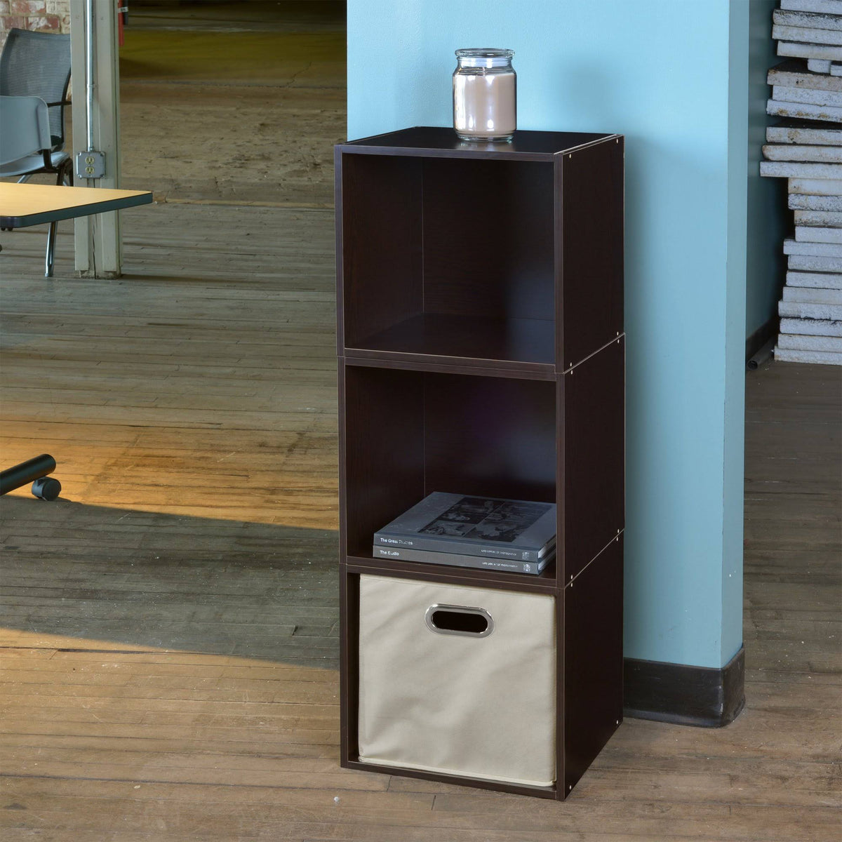 3 Cube Storage Set with Canvas Bin V6262