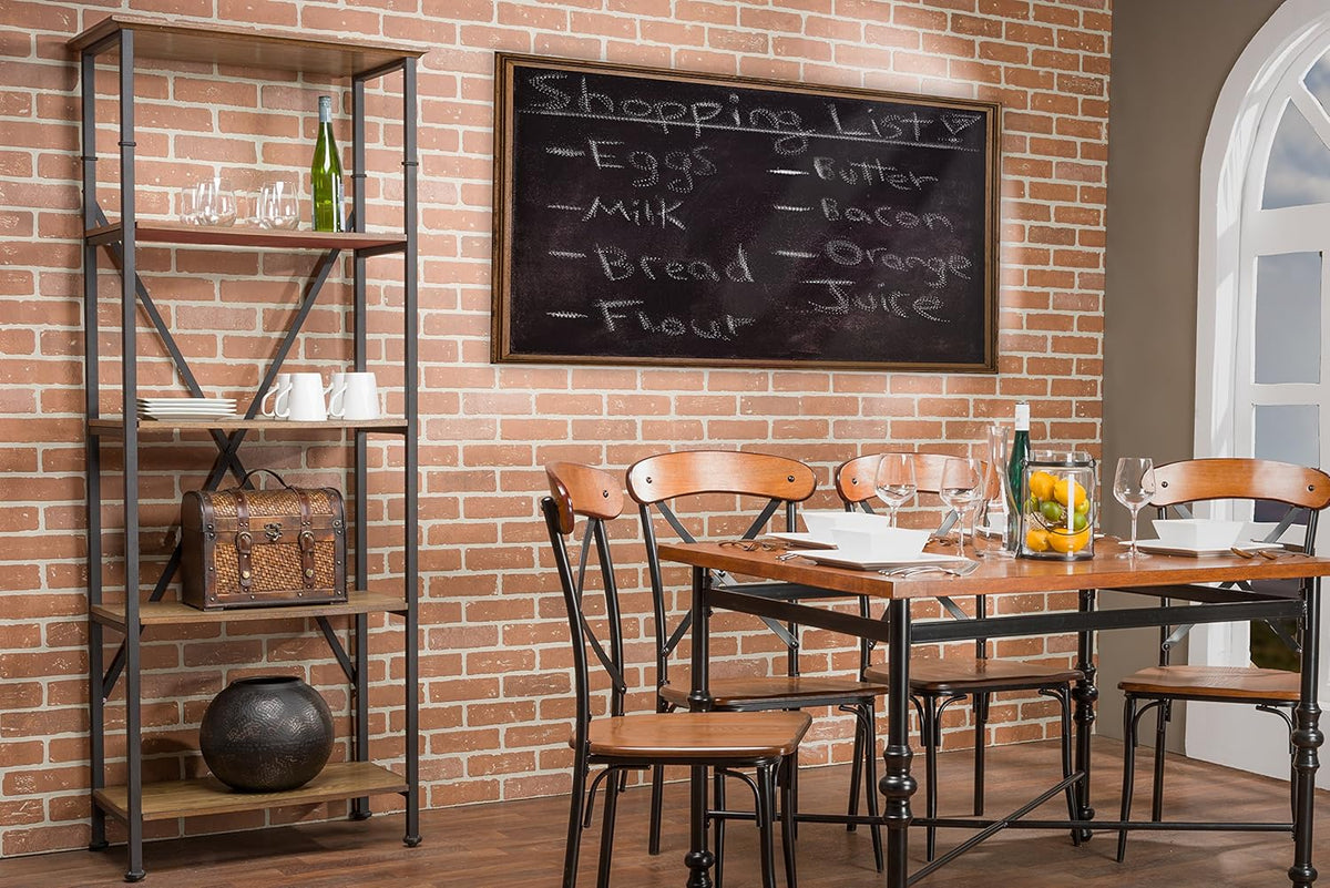 Brown Wood and Metal Bookcase G9686