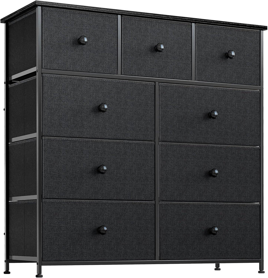 Black Grey 9 Drawer Dresser M124
