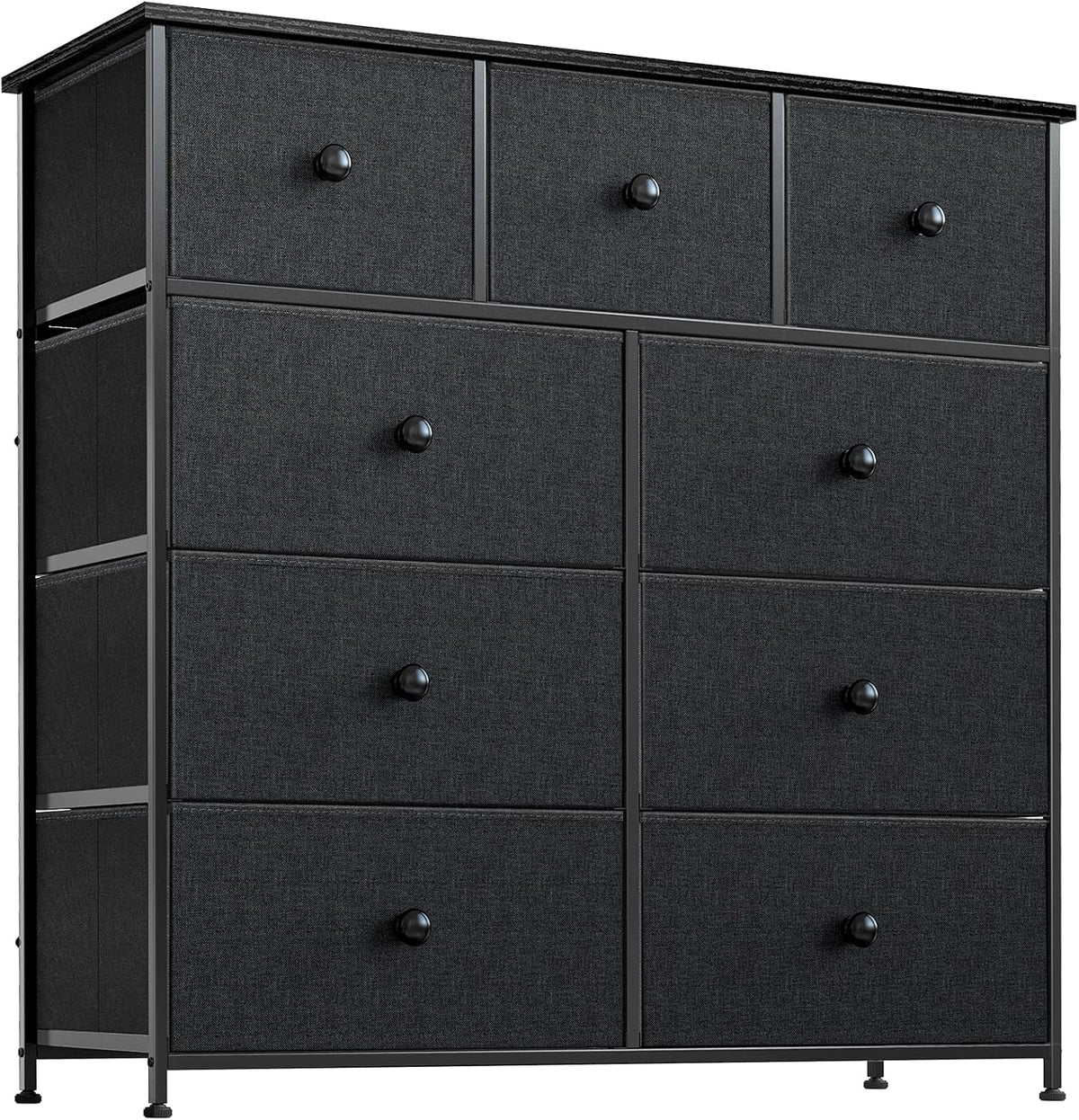 Black Grey 9 Drawer Dresser M124