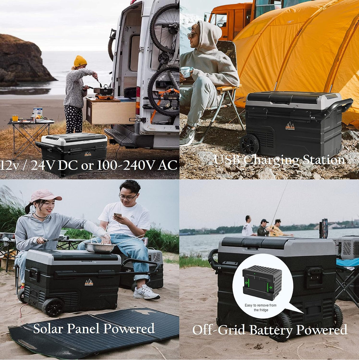 Battery Operated Portable Camping Fridge with Wheels O253530