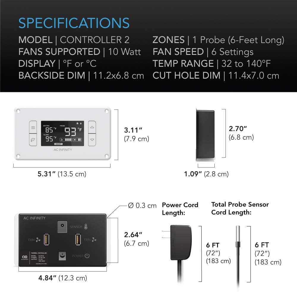 White Quiet Cooling Dual-Fan System with Thermostat Control R655539