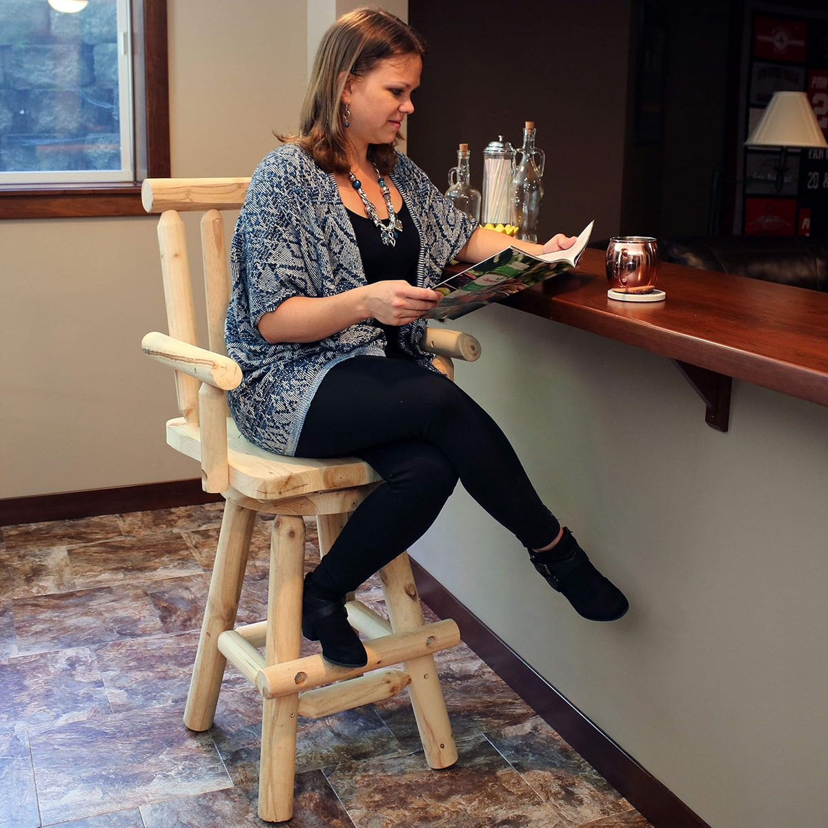 Unfinished Wood Bar Stool A945807