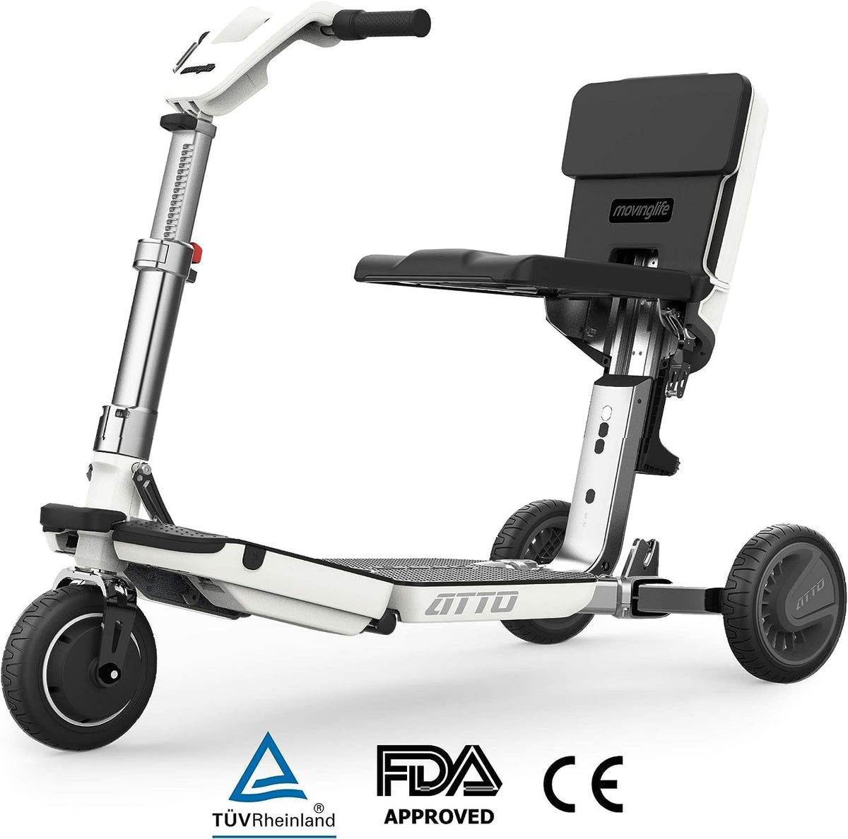 White Folding Mobility Scooter with Extended Range Battery N397202