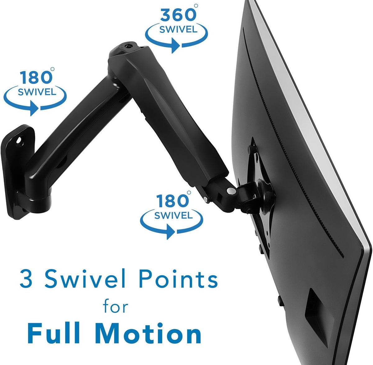 Monitor Wall Mount Arm Full Motion Gas Spring Fits 13-32 Inch Screens G48579