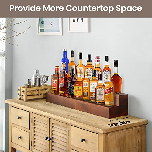 2 Pack 16 Inch 2 Tier Real Wood Bar Shelves J48427