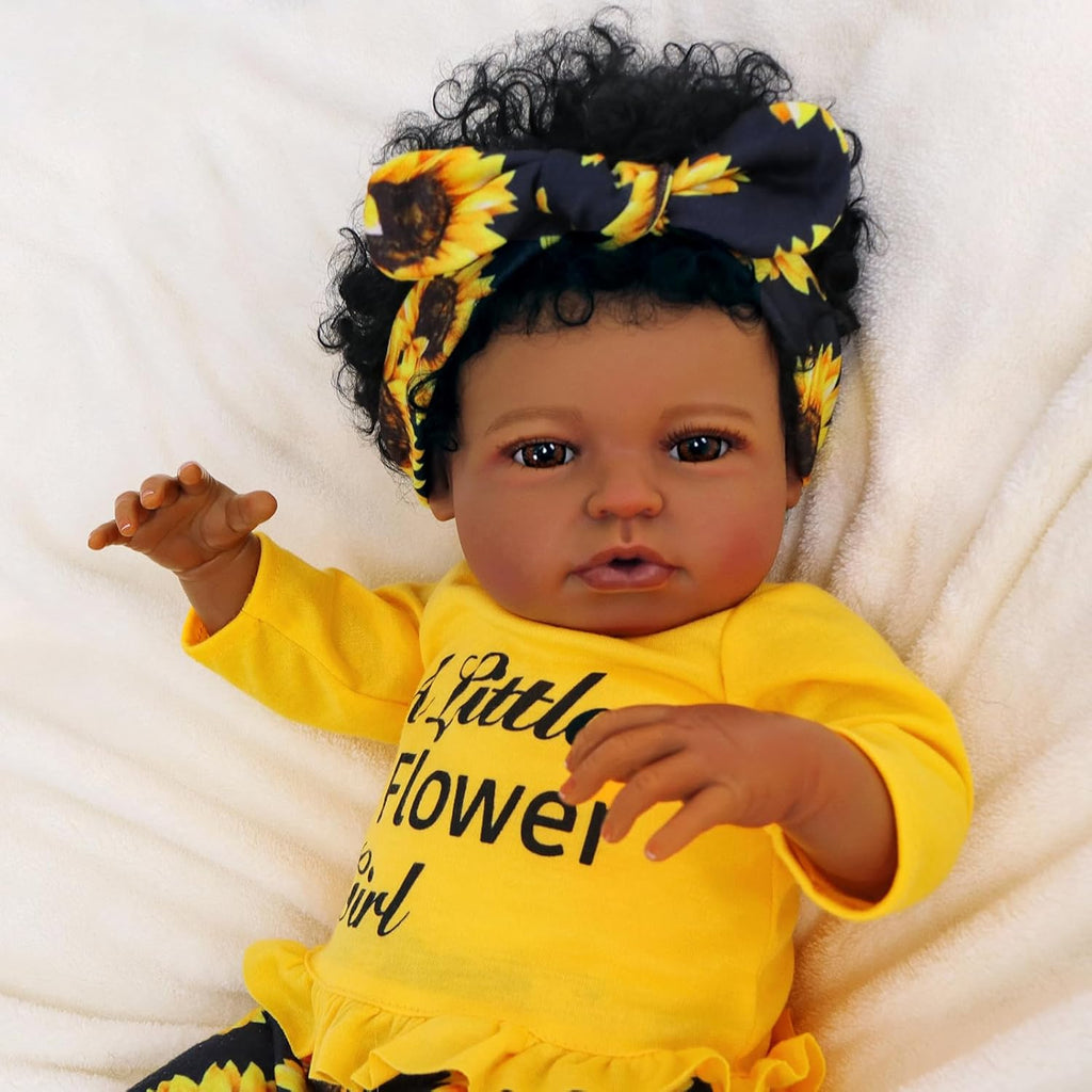 20 Inch Black Soft Vinyl Reborn Baby Doll O149