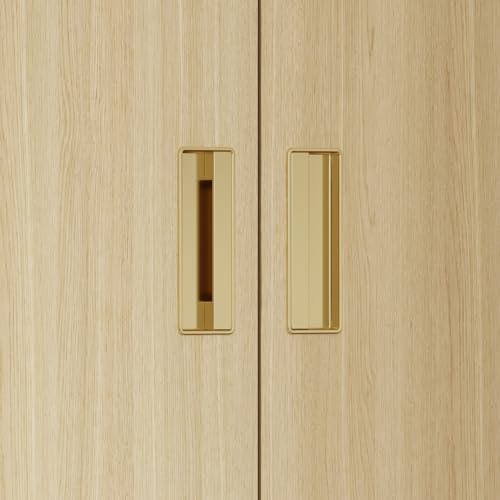 82.7" H Armoire Wardrobe Closet with 8 Doors and 2 Drawers, Light Brown Wood Grain Y484046