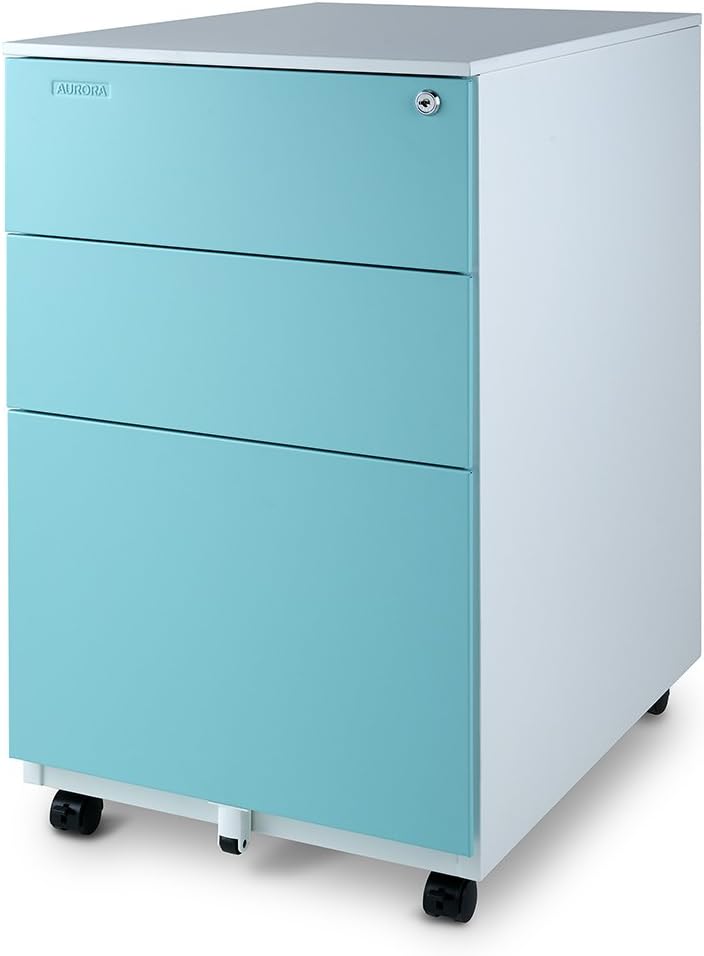 White 3 Drawer Metal File Cabinet with Lock O317