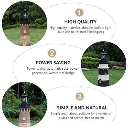 LED Solar Revolving Lighthouse Lamp V6372