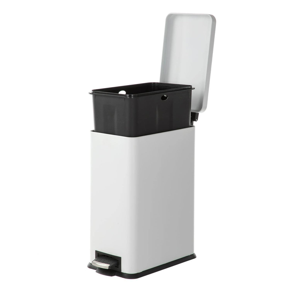 Rectangle Pedal Bin Trash Can, 30 LITER / 7.9 Gallon, Matte White K534
