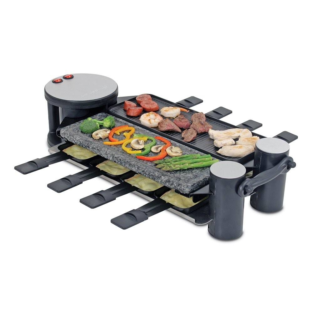 Swivel 8-Person Raclette with Granite Stone and Cast Aluminum T9485