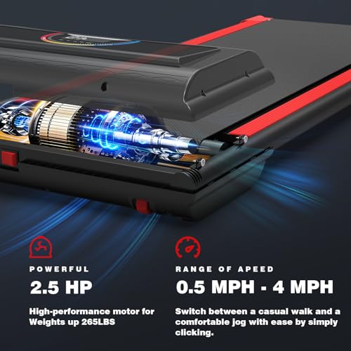 2 in 1 Walking Pad Treadmill with Remote Control 265LB Capacity R3321