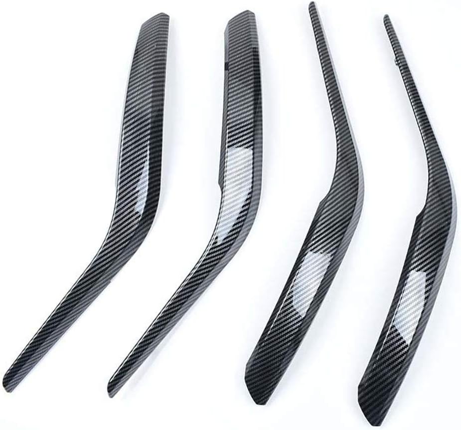 BMW Car Interior Door Grab Pull Handle Cover Replacement Armrest Bracket 4pc-Set Carbon V5976
