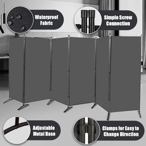 Black 6 Panel Folding Room Divider K3684