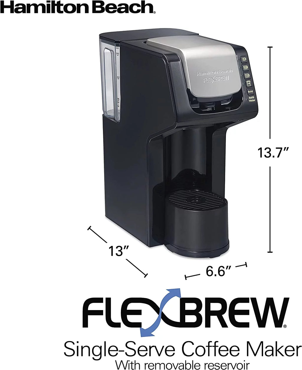 Removable 50 oz. Water Reservoir Single-Serve Coffee Maker I41730