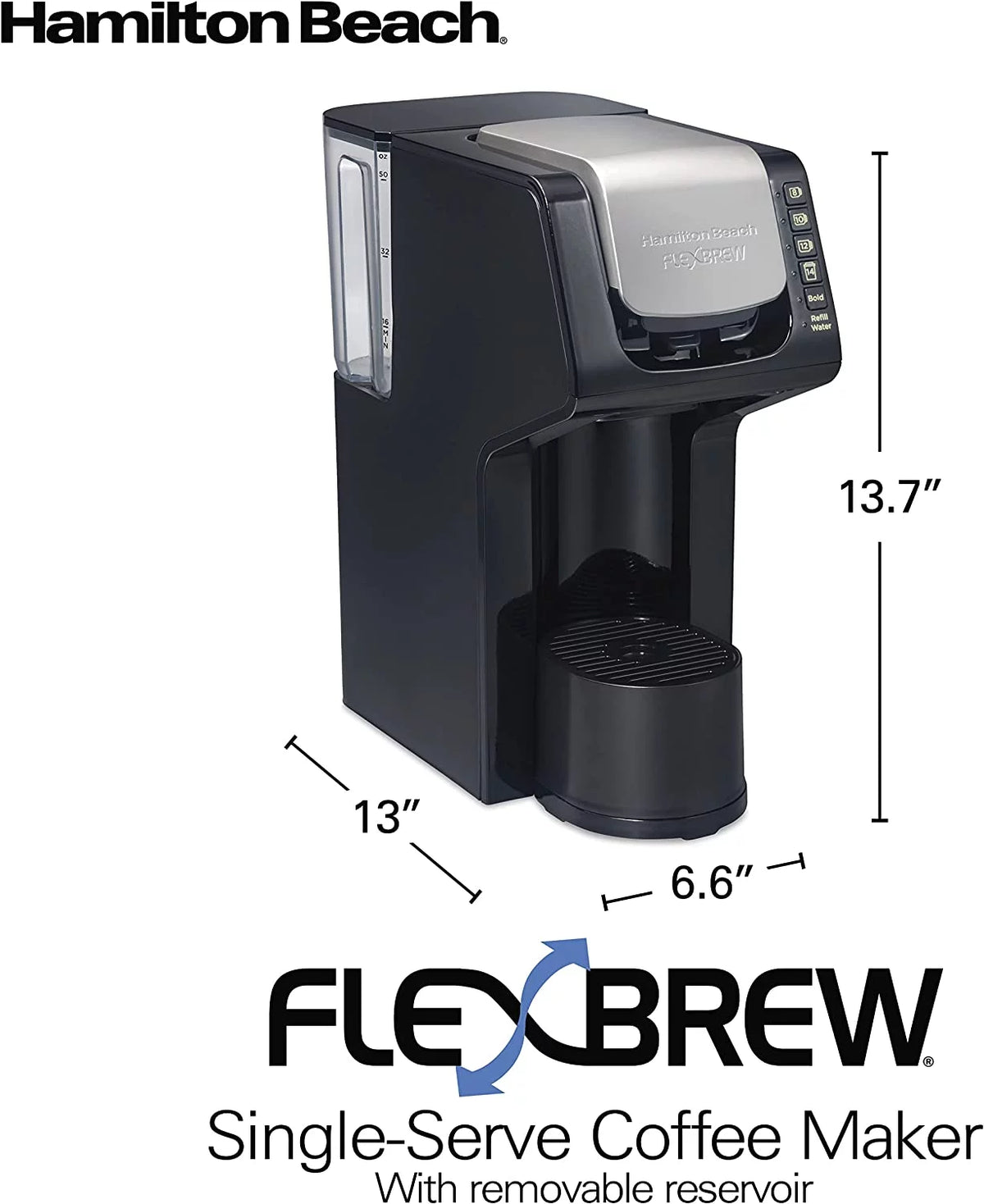 Removable 50 oz. Water Reservoir Single-Serve Coffee Maker I41730