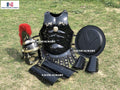 Black Medieval Muscle Body Armor Set with Helmet, Leg & Arm Guard, Shield M115664