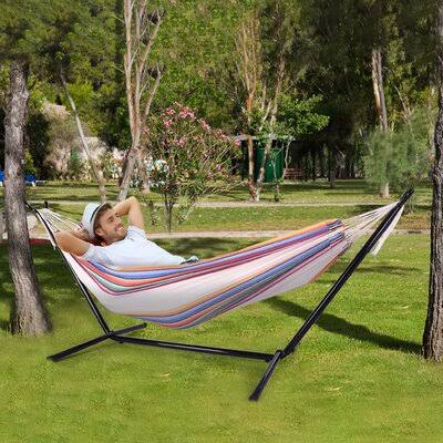 Red Hammock with Space Saving Steel Stand and Carrying Case W21261