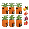 6-Pack 10 Gallon Nonwoven Fabric Grow Bags with Flap and Handles A487