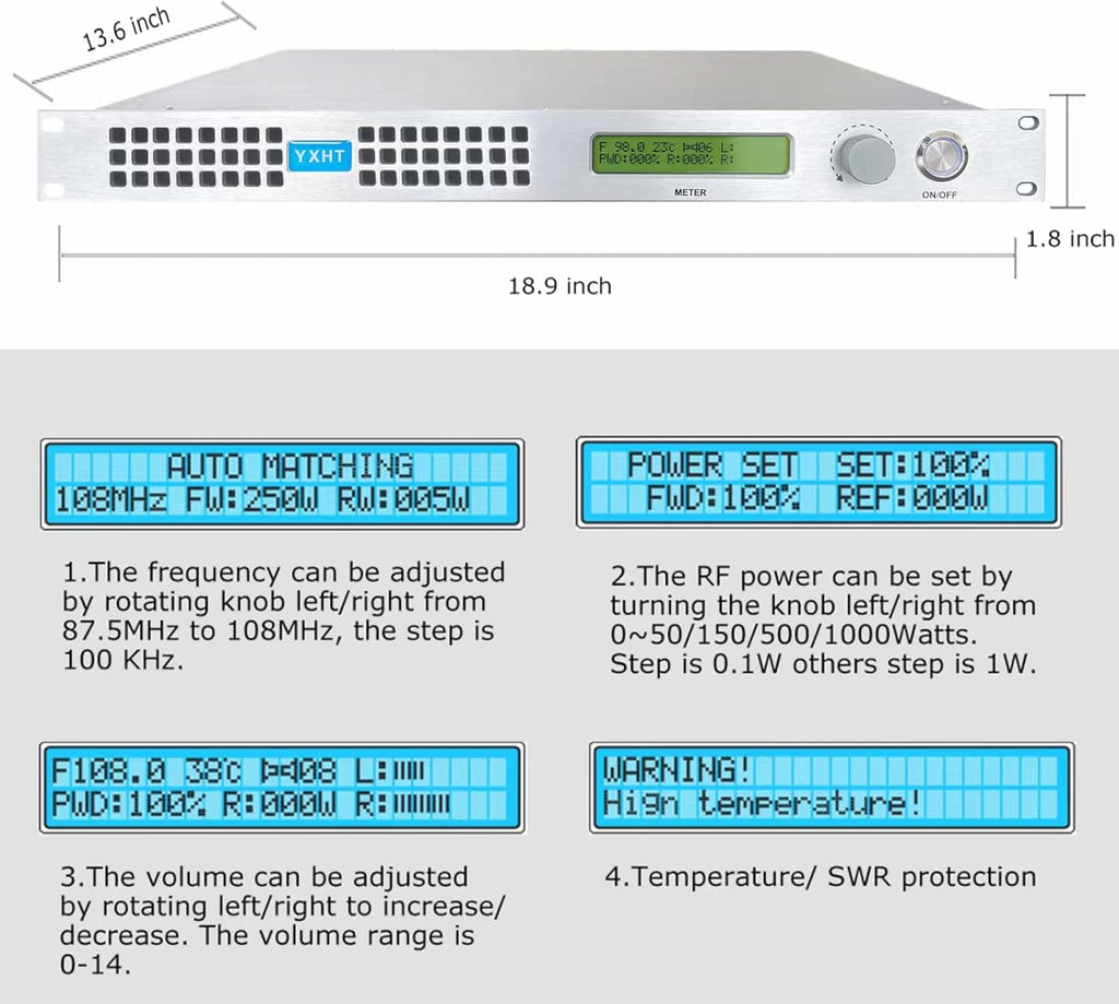 150W Long Range FM Broadcast Transmitter with Antenna Cable Z515770