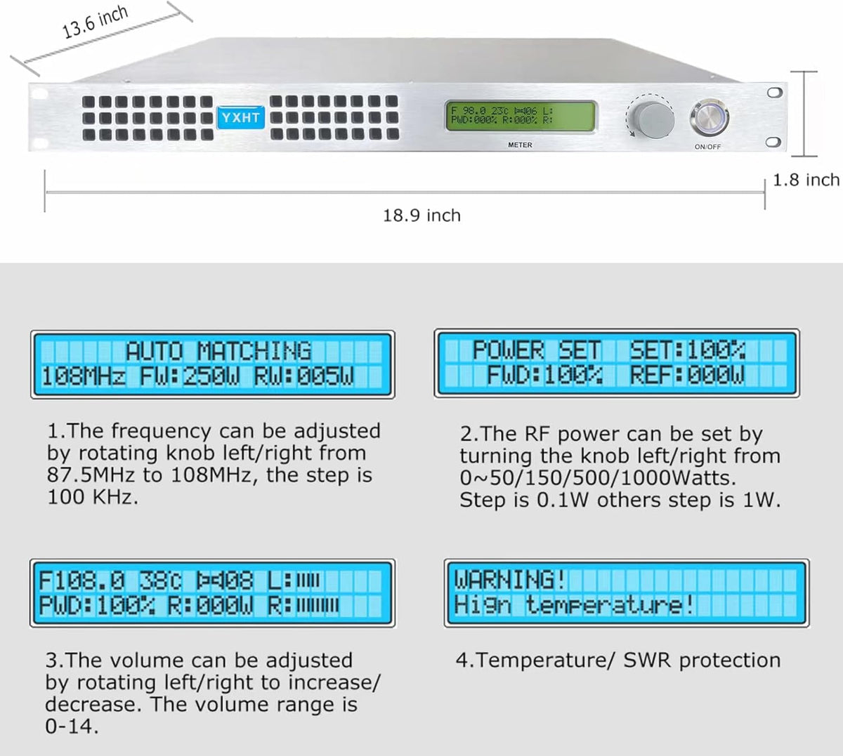 150W Long Range FM Broadcast Transmitter with Antenna Cable Z515770