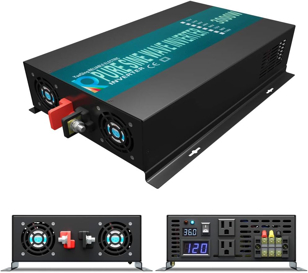 3000 Watt Continuous 6000 Watt Peak 36v Pure Sine Wave Power Inverter with 2 AC Outlets H420