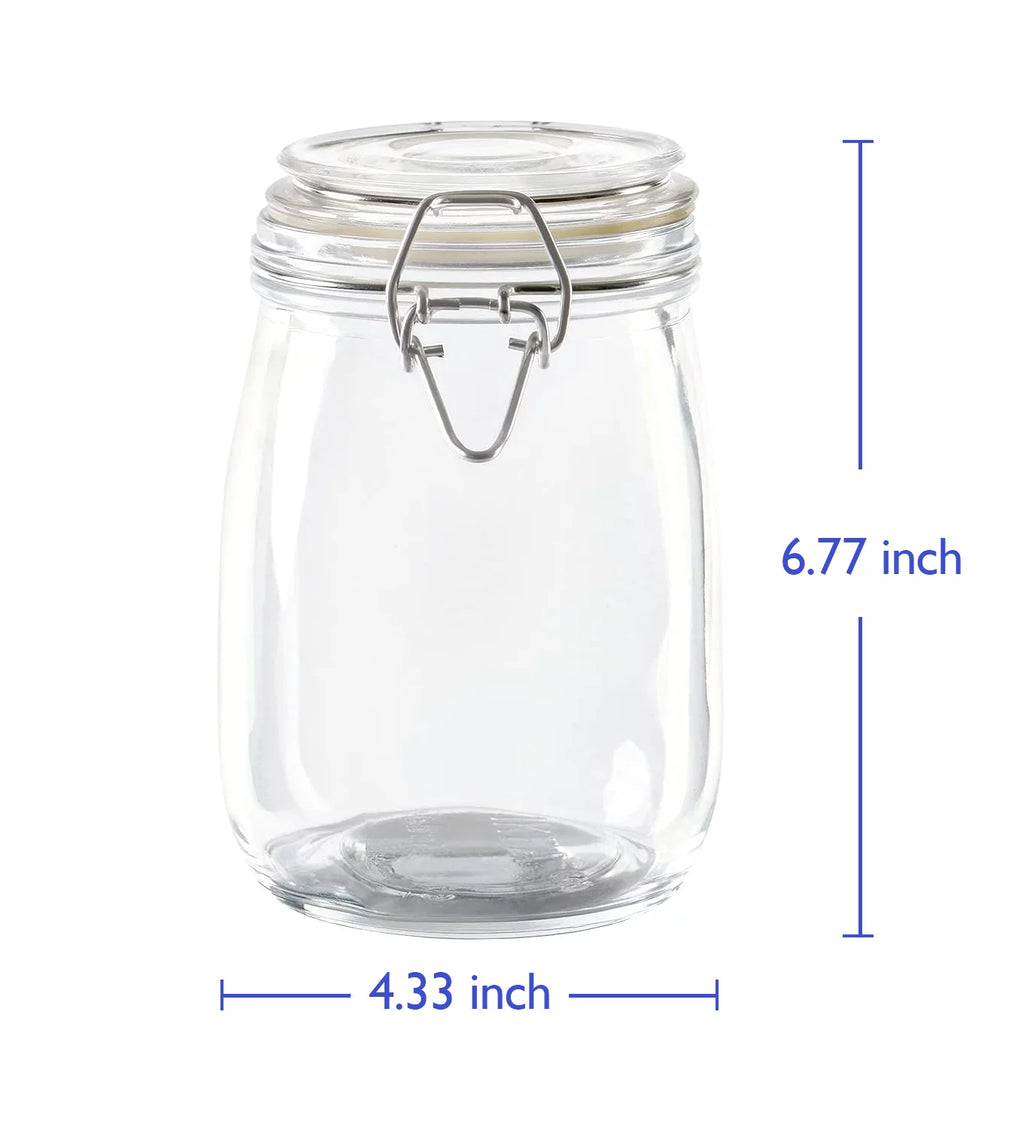 34oz Glass Jars with Airtight Lids, Wide Mouth Mason Jars, 4 Pack G53572