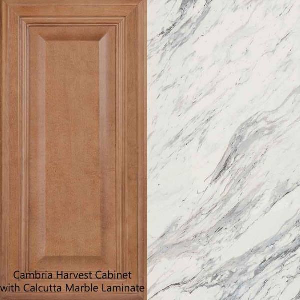 8 ft. Laminate Countertop Kit in Calcutta Marble with Valencia Edge X618