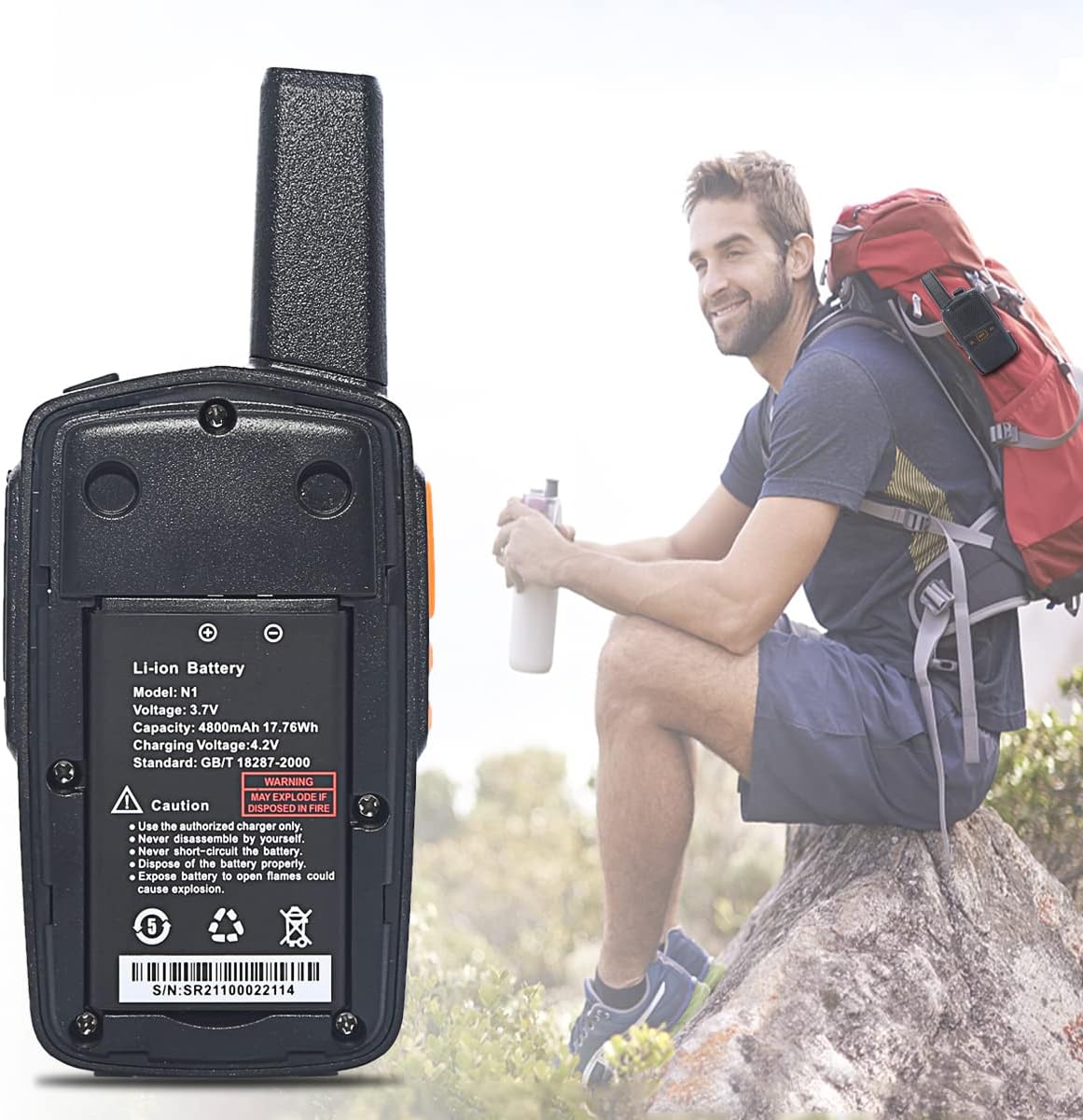 Wireless Intercom System 1.5 Mile Two Way Radio 2 Pack H9125
