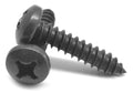 #10-12 x 3/4 Phillips Pan Head Sheet Metal Screw Black Zinc Plated W585