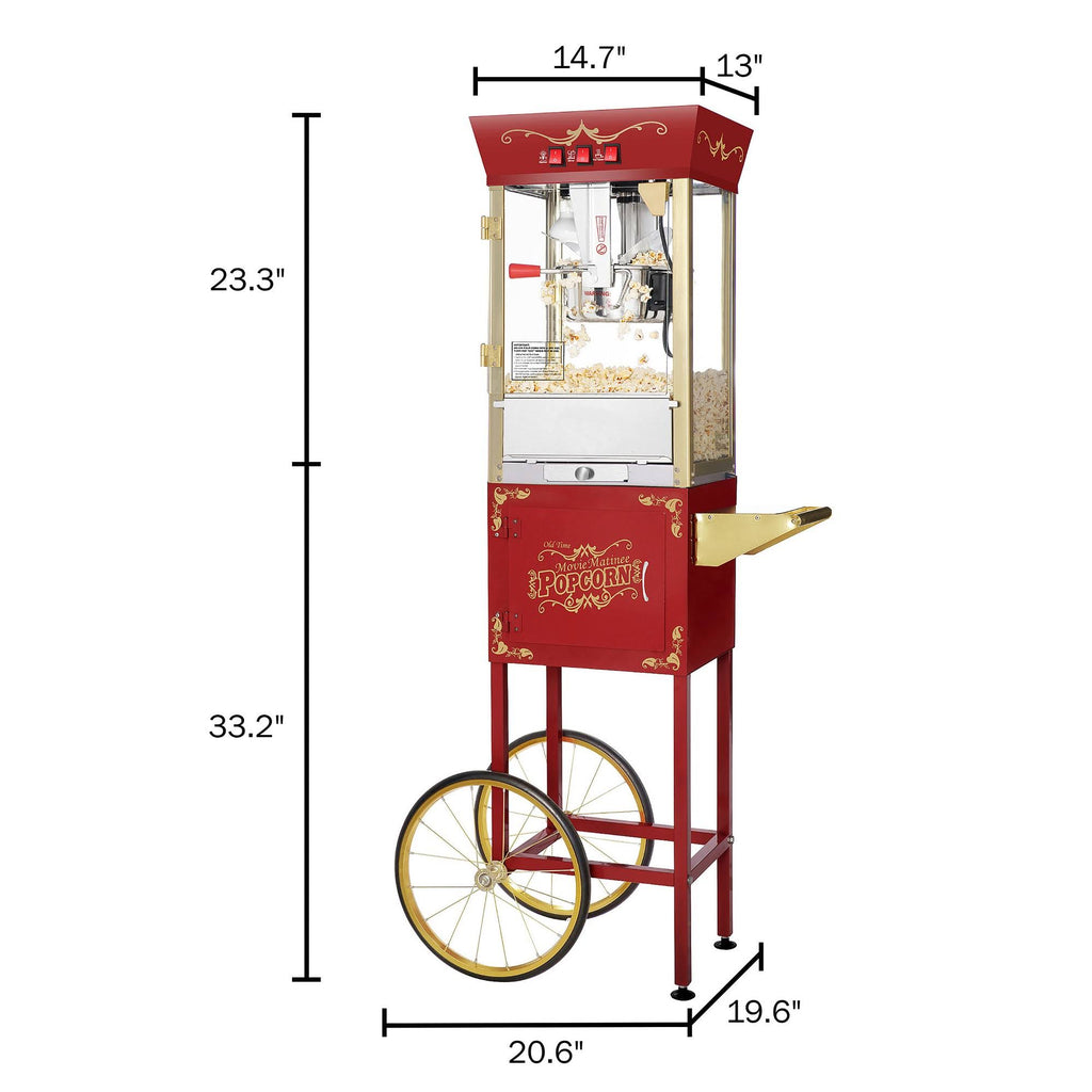 Red 1-Cup Oil Popcorn Maker Cart U554