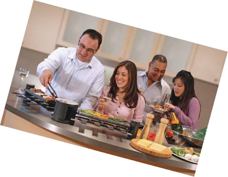 Swivel 8-Person Raclette with Granite Stone and Cast Aluminum T9485