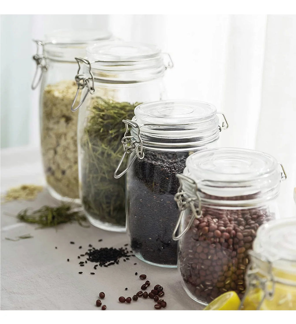 34oz Glass Jars with Airtight Lids, Wide Mouth Mason Jars, 4 Pack G53572