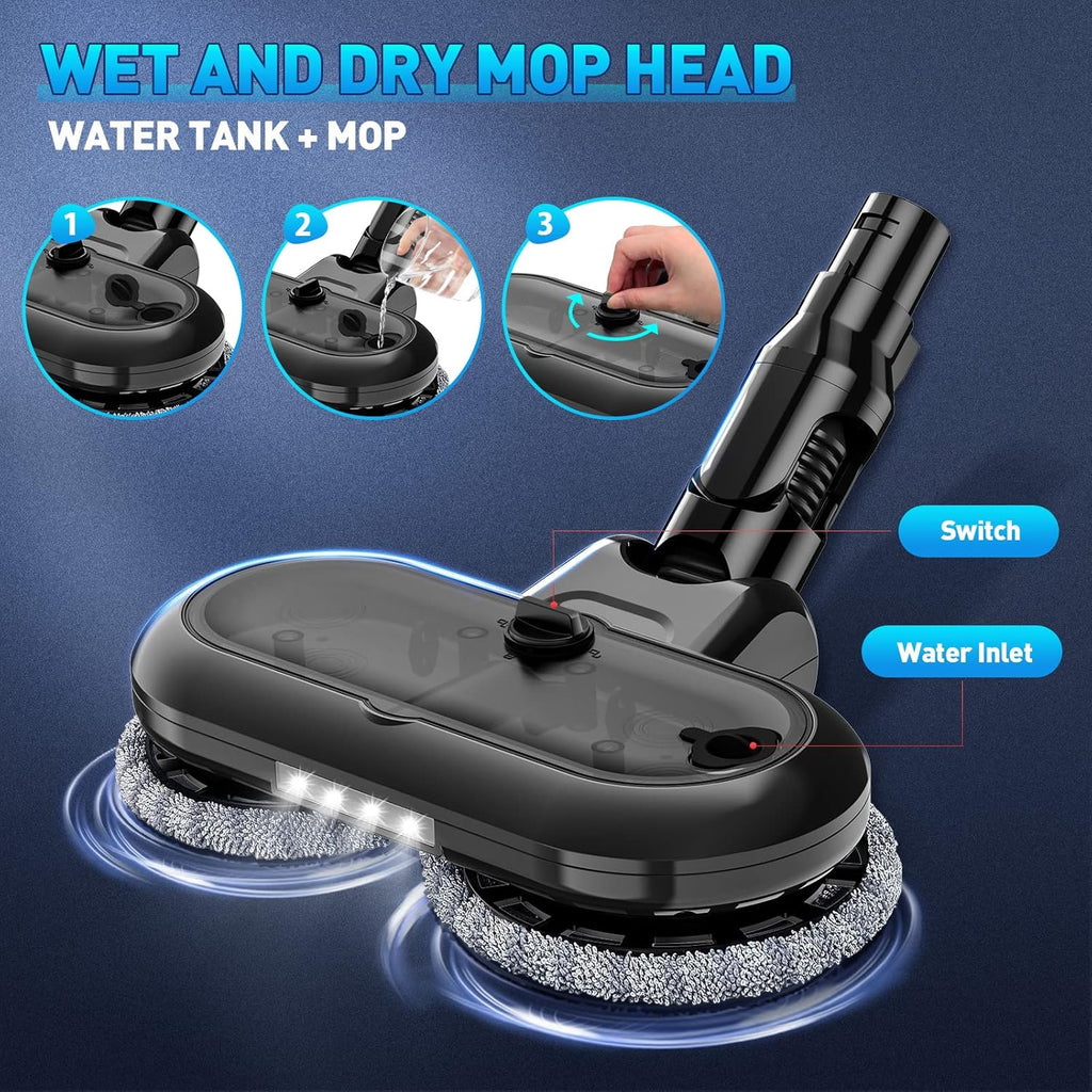 Cordless Vacuum Cleaner 26Kpa Lightweight Handheld Stick Vacuum with Electric Mop I440247
