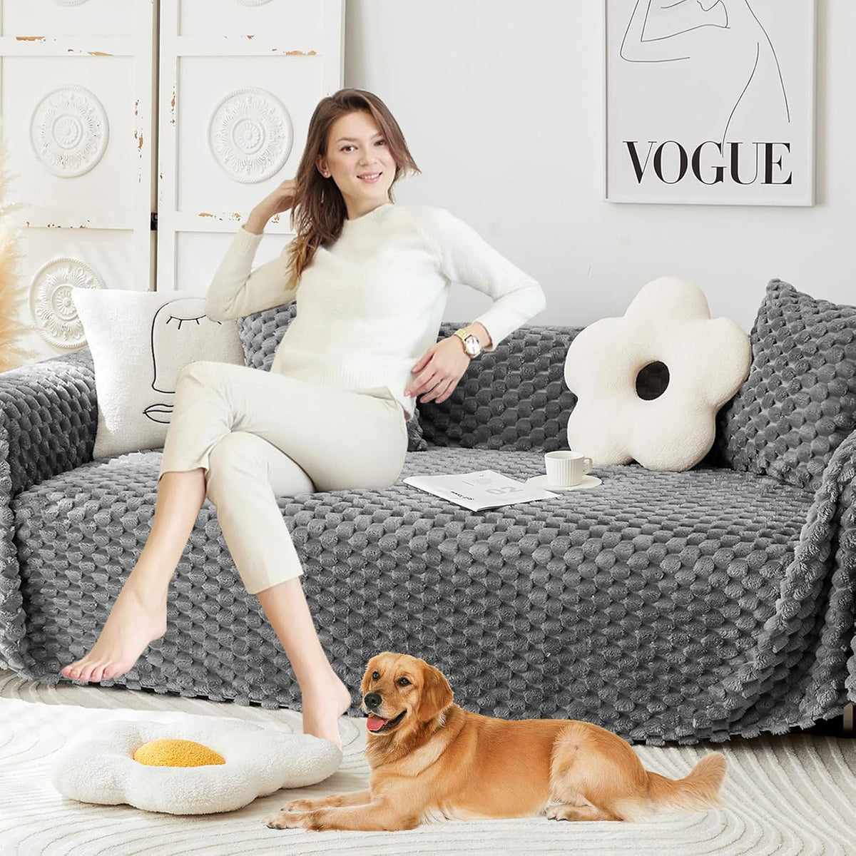 Winter Thickening Cotton Blend Sofa Slipcover M810