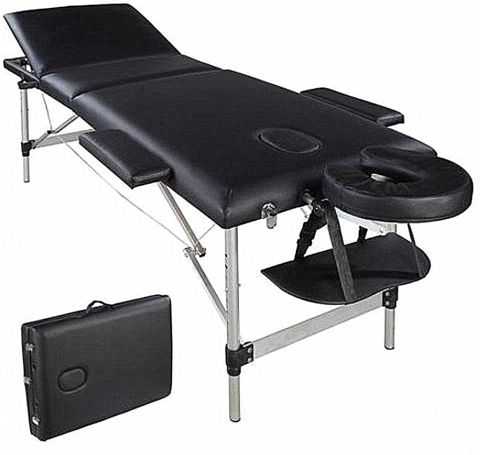 3 Folding Portable Adjustable Massage Table with Carrying Case Q40438