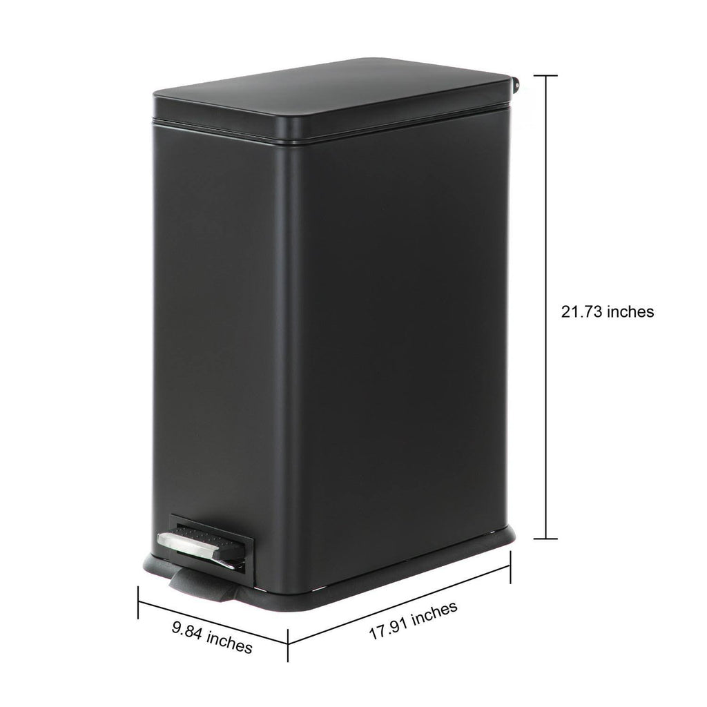 Rectangle Pedal Bin Trash Can, 30 LITER / 7.9 Gallon, Matte White K534