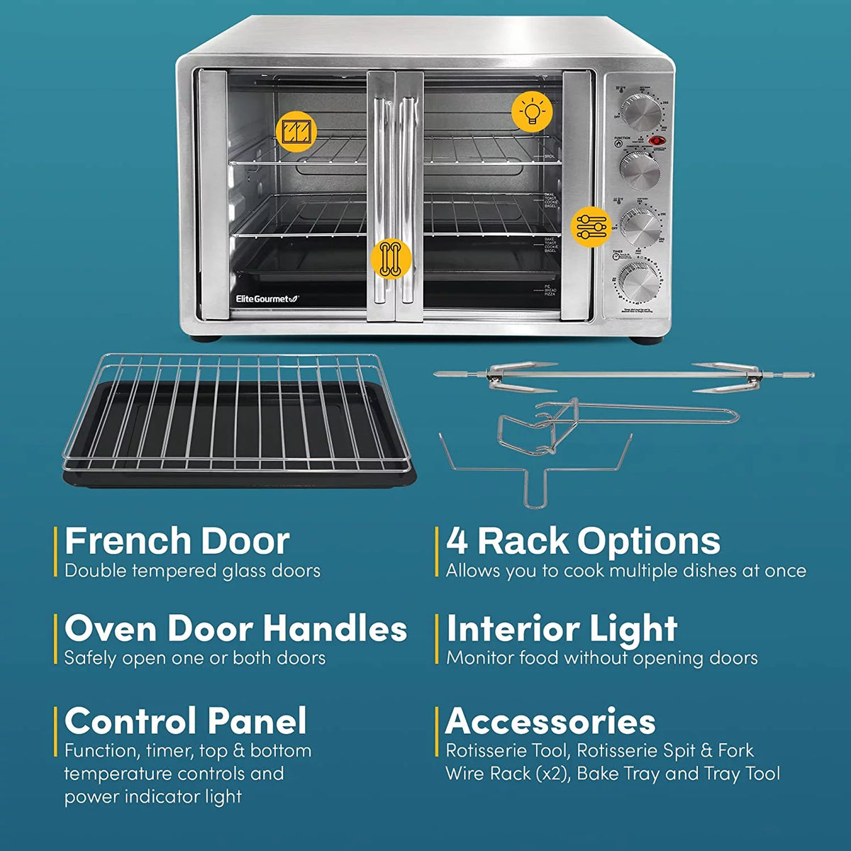47.5Qt Convection Oven with 4 Control Knobs O83026