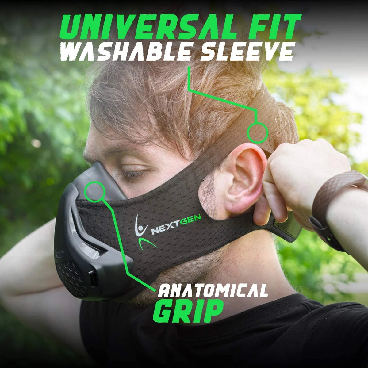 Black Workout Mask with 8 Replaceable Carbon Filters N29357