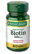 Biotin Vitamin Supplement, 5000 mcg, 60 Quick Dissolve M587