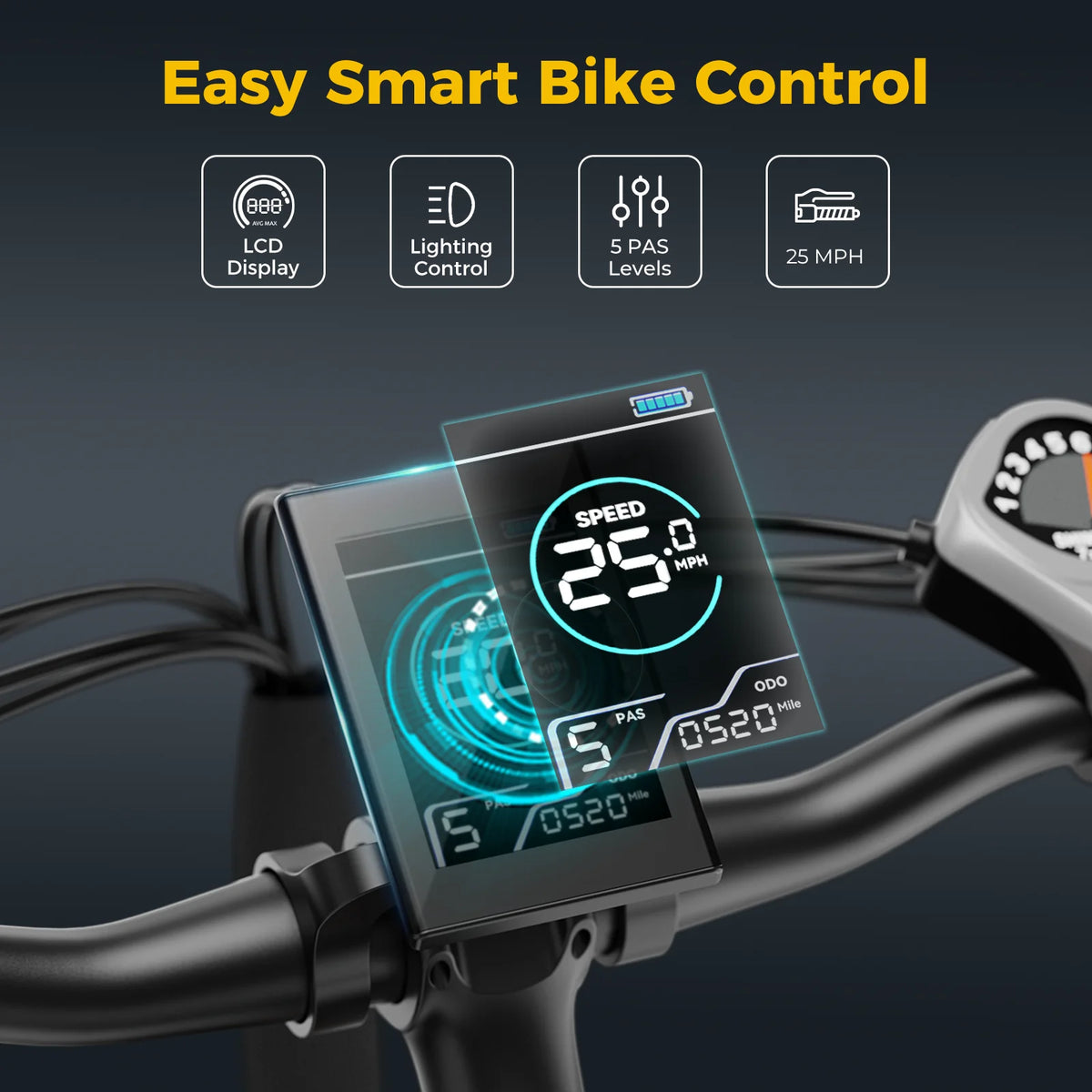 Electric Bike with 500W Motor, 480Wh Removable Battery, 27.5" Front Fork Suspension, 7-Speed O75546