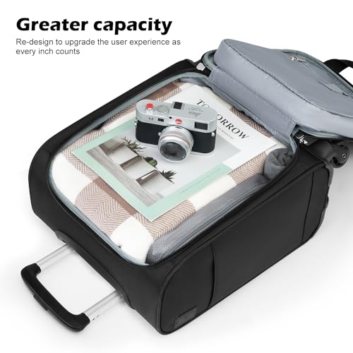 Underseat Carry On Luggage Softside Lightweight Spinner Suitcase V399