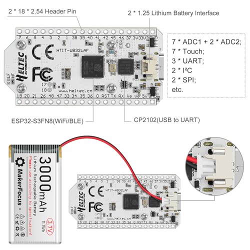 ESP32 LoRa Development Board with Protective Case and 915MHz Antenna, 0.96-inch OLED Display Type C Z604717