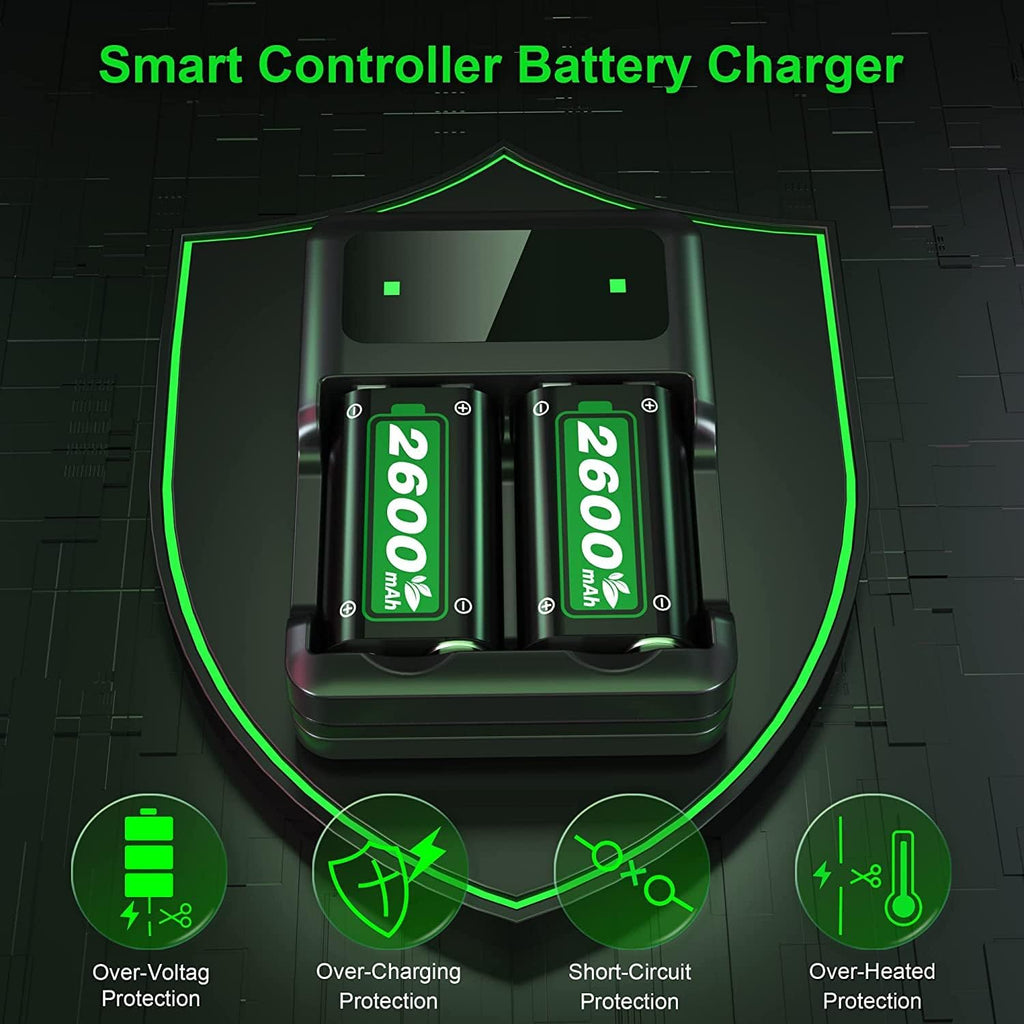 2x2600mAh Controller Battery Pack with Charger Station for Xbox E8948